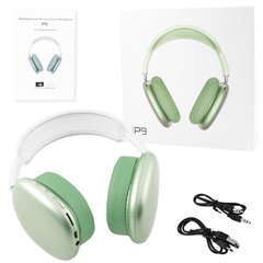 Бездротові навушники Apl Air Max P9, green metallic, SL8172 - фото товару