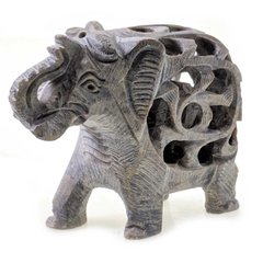 Слон з мильного каменю різьблений (7,5х9,5х4,5 см), K326618 - фото товару