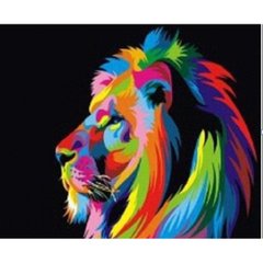 Алмазная мозаика 30*40см "Цветной лев" рулон в PVC (без подрамников), K2754767OO60308_OGLD - фото товара