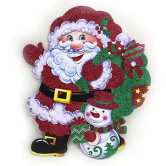 Плакат "Дед Мороз со снеговиком" 40см, укр.надпись, K2742623OO9833-1 - фото товара