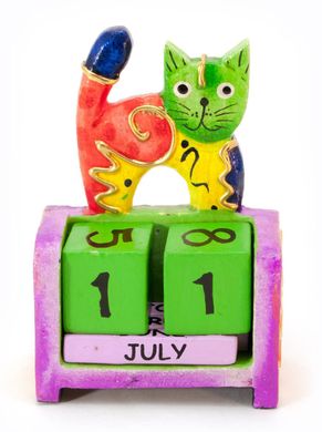 Календарь настольный "Кошка" дерево (10х7х4 см), K329676B - фото товара