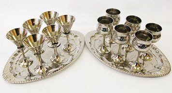 Чарки бронзові хром (н-р 6шт./70мл.)(Goblet Set Nickle Med.-5 designs), K320480 - фото товару