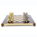 S15RED шахматы "Manopoulos", "Лучники", латунь, в деревянном футляре, красные, фигуры золото/серебро,28х28см, 3,2 кг