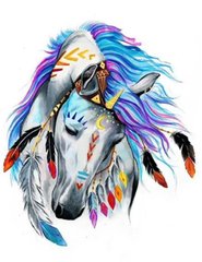 Розмальовка по номерах 30 * 40см "Кінь індіанців" OPP (полотно на рамі фарби. Кисті.), K2748300OO2049EKTL_O - фото товару