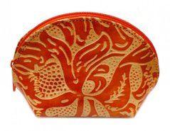 Кошелёк кожаный на змейке "Джунгли" Оранжевый, K89040000O362837181 - фото товара