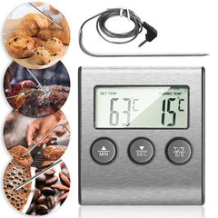 Термометр кухонний TP-700 з виносним щупом + таймер, для м'яса, з магнітом і сигналізатором, 8883 - фото товару