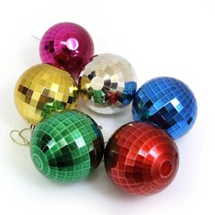 Набір ялинкових кульок "Discoball" 8см, 6шт, OPP, K2742398OO0569-8 - фото товару