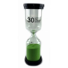 Годинник пісочний 30 хв зелений пісок (13,5х4,5х4,5 см), K332237A - фото товару