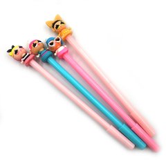 Ручка дитяча з іграшкою "Dolls", гелева, синя, mix, 12шт/етик., K2745369OO9595DSCN - фото товару