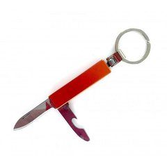 Нож-брелок с перочинным ножом оранжевый (2 в 1)(9,5х3х1см), K327168A - фото товара
