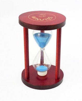 Песочные часы "Круг" стекло + тёмное дерево 5 минут Голубой песок, K89290190O1137476259 - фото товару