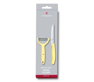 Набір кухонний "Victorinox" SwissClassic Paring Set 2шт з жовт. ручкою (ніж, овочечистка, 6.7116.23L82 - фото товару