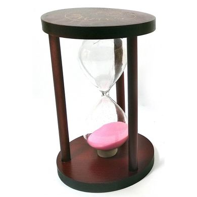 Годинник пісочний 10 хв рожевий пісок(14,5х9х9 см), K332071A - фото товару