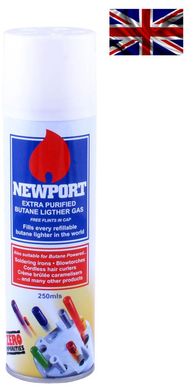 Газ для заправки запальничок високого очищення Newport 250 мл (Англія), Newport 250 - фото товару