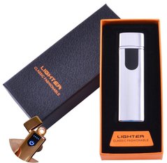 USB запальничка в подарунковій упаковці Lighter (Спіраль розжарювання) №HL-48 Silver, №HL-48 Silver - фото товару