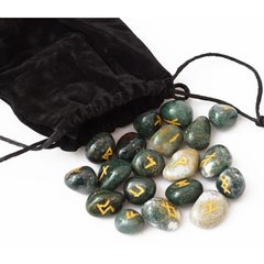 Набір РУН для ворожіння з натуральних каменів у мішечку Rune-020 Яшма Кров дракона, K89170306O1807717091 - фото товару