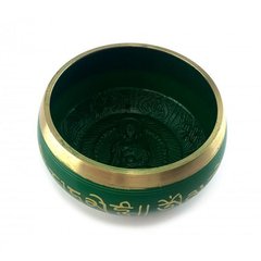 Чаша співоча бронзова "Будда" зелена (d-13.8 см h-6.5 см), K334848 - фото товару