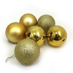 Набір ялинкових кульок "GOLD" 8см, 6шт, OPP, K2742396OO0570G-8 - фото товару