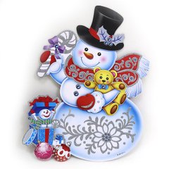 Плакат "Снеговик с мишкой" 40см, K2742541OO9837-2 - фото товара