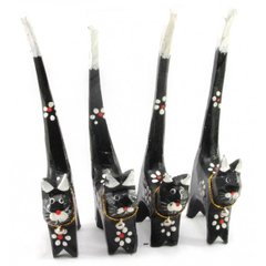 Кішки дерев'яні кольцедержатели чорні (н-р 4 шт)(15,5х5,5х2 см) ціна за набір, K330609 - фото товару