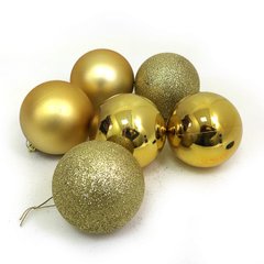 Набор елочных шаров "GOLD" 8см, 6шт, OPP, K2742396OO0570G-8 - фото товара