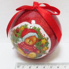 Куля новоріччя. гліт. 5 LED "Мишка" 1шт. 80мм, PVC, K2726874OO800015S-5L - фото товару