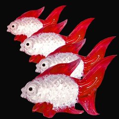 Набор из четырёх красных рыбок, K89190118O362836321 - фото товара