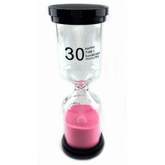 Часы песочные 30 мин розовый песок (13,5х4,5х4,5 см), K332237F - фото товара