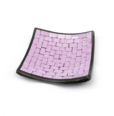 Блюдо теракотове з фіолетовою мозаїкою, K329418 - фото товару