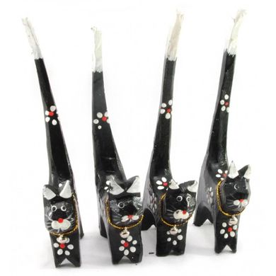 Кошки деревянные кольцедержатели черные (н-р 4 шт)(15,5х5,5х2 см) цена за набор, K330609 - фото товара
