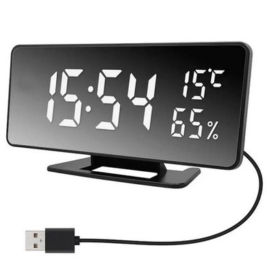 Часы сетевые VST-888Y-6, белые, температура, влажность, USB, 8394 - фото товара