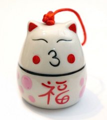 Щасливий кіт - керамічний дзвіночок №6, K89320043O362836434 - фото товару