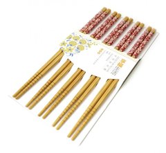 Палочки для еды бамбук с картинкой в блистере набор 5 пар №1, K89220011O1137475766 - фото товару