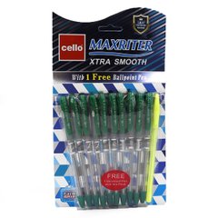 Ручка олійна "CL" Maxriter (зелена) NEW + доп ручка (синій блист.), 10 шт./етика, K2753890OO727_BGR - фото товару
