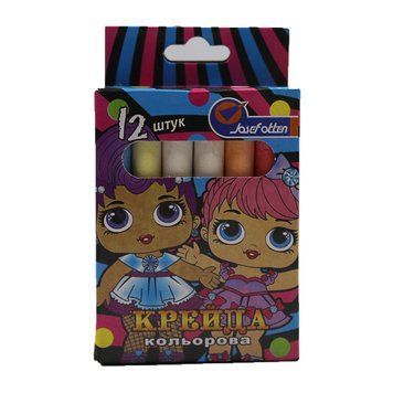 Мел цветной круглый "Girls" 8*0,9см,6цв.12шт.карт.уп.с держ,1шт/этик., K2744372OO2019S_ - фото товара