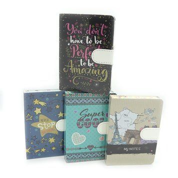 Блокнот на кнопке "My notes" линия, 64К, 9,7*14,4см, 144P, 80G, кол. край, mix4, K2755623OO4K90016NC - фото товара