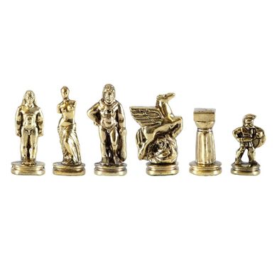 S16CBRO шахи "Manopoulos", "Спартанський воїн", латунь, у дерев'яному футлярі, коричневі, 28х28см,, S16CBRO - фото товару