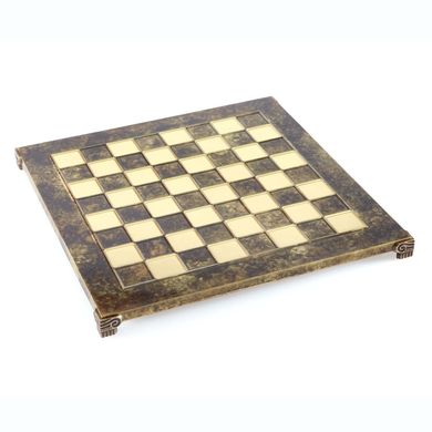 S16CBRO шахи "Manopoulos", "Спартанський воїн", латунь, у дерев'яному футлярі, коричневі, 28х28см,, S16CBRO - фото товару
