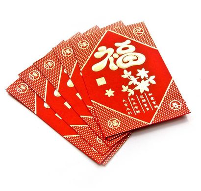 Конверт для грошей червоний "Побажання щастя" (6 шт/уп)(12х8 см)(30K), K326050 - фото товару