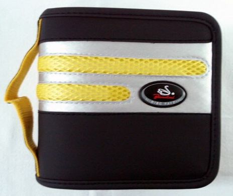 Папка для 40 диск. черная с серебром, жёлтыми полосами и ручкой, K2709584OO6040JDA - фото товара