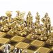 S16CBRO шахматы "Manopoulos", "Спартанский воин", латунь, в деревянном футляре, коричневые, фигуры золото/бронза, 28х28см, 3,4 кг