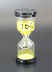 Песочные часы "Круг" стекло + пластик 15 минут Желтый песок, K89290185O1137476240 - фото товара