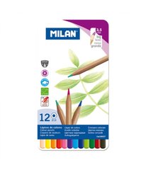 Набір кольорових олівців шестиугольн. у мет. футлярі ТМ "MILAN" 12шт., D3,5mm, K2738644OO80057 - фото товару