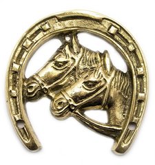 Подкова с лошадьми бронзовая (9,5х9,1х0,6 см), K323502 - фото товару