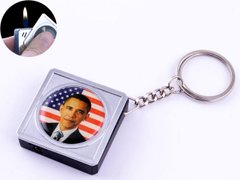 Запальничка кишенькова-брелок квадрат Барак Обама №2312-7, №2312-7 - фото товару