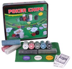 Покерный набор в металлической коробке на 500 фишек с номиналом №500T, №500T - фото товара