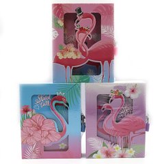Блокнот в коробці з замочком "Flamingo" 16*12,7 cm 50p 70g mix3 лінія 1шт/пов, K2744914OO2323DSCN - фото товару