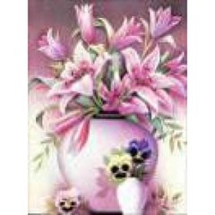 Алмазна мозаїка 30*40см "Квіти в вазі" рулон у PVC (без підрам), K2755027OO60405_ - фото товару