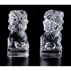 Снігові леви скляні пара 7,5х3,5х4 см., K89190123O1716567283 - фото товару