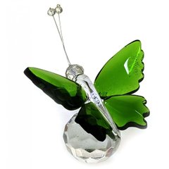 Метелик на кулі кришталь зелена (4,5х5х4 см), K326673B - фото товару